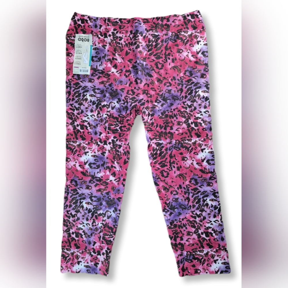 No Boundaries Girl's Pink & Purple Leopard Print Spandex Capri Leggings Sz. XL